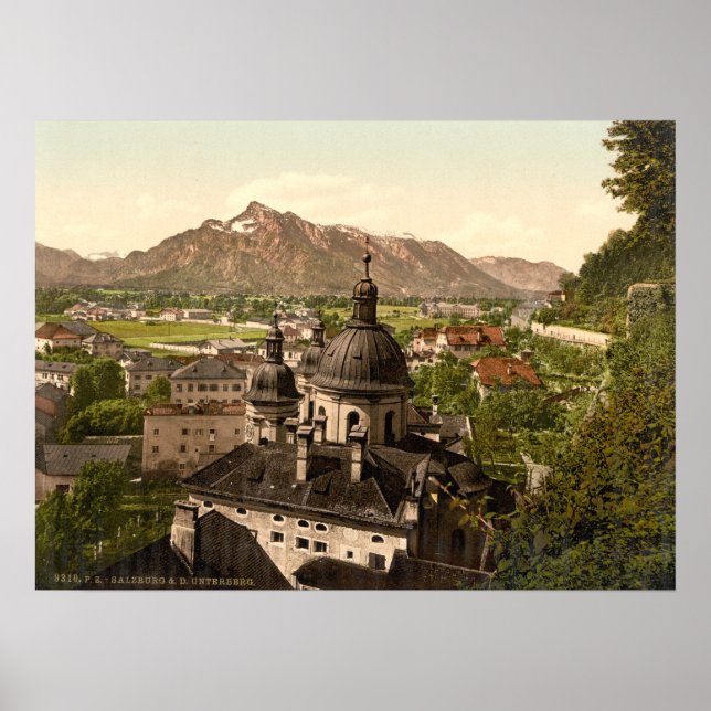 Salzburg och Untersberg, Österrike Poster (Framsidan)