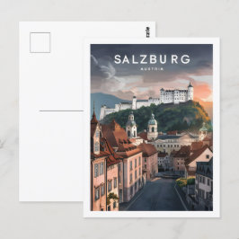 Salzburg Österrike Berömd Resa Plats Vykort