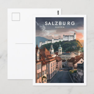 Salzburg Österrike Berömd Resa Plats Vykort