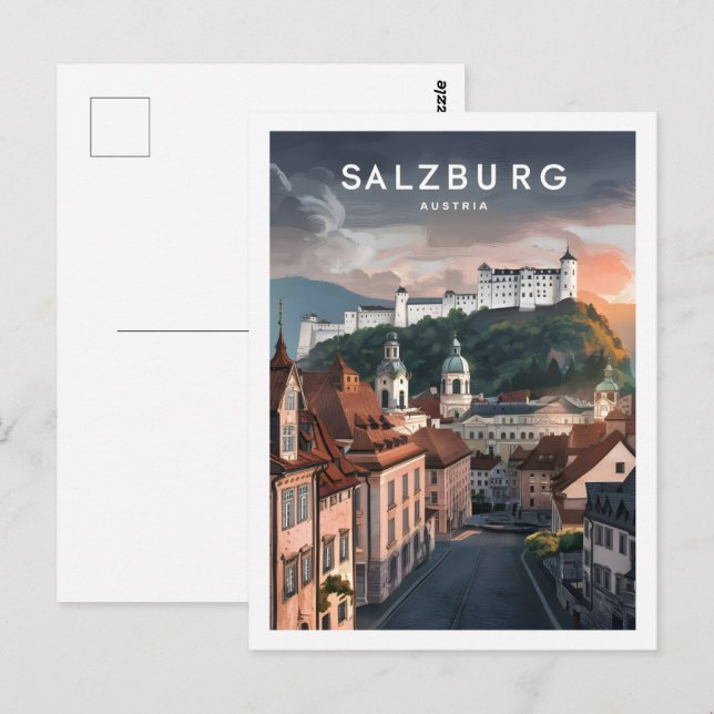 Salzburg Österrike Berömd Resa Plats Vykort (Fram/baksida)