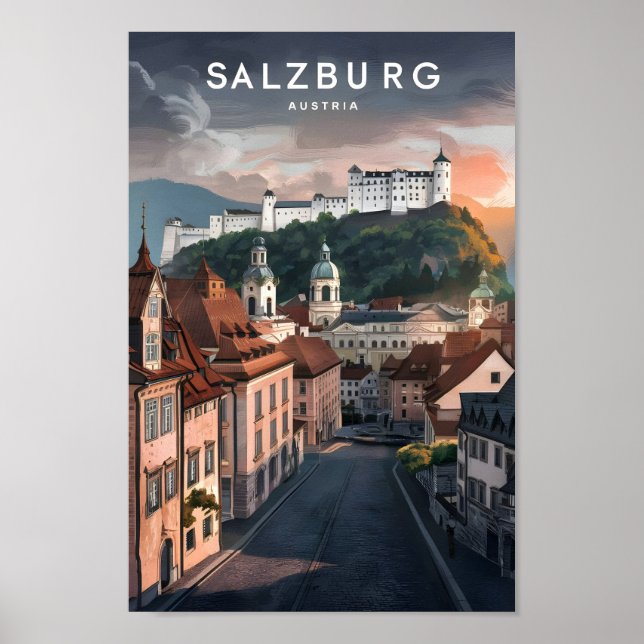 Salzburg Österrike Berömd Resmål Poster (Framsidan)