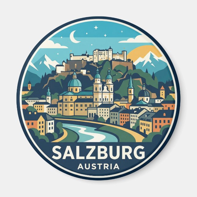 Salzburg Österrike Magnet (Framsidan)