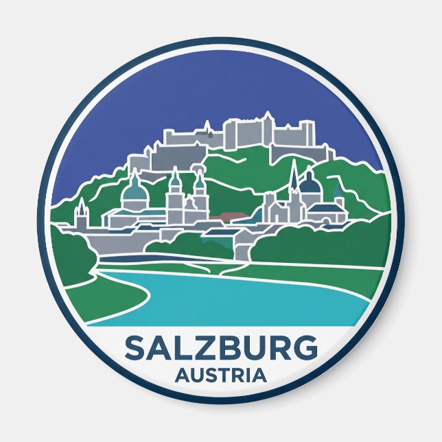 Salzburg Österrike Magnet (Framsidan)