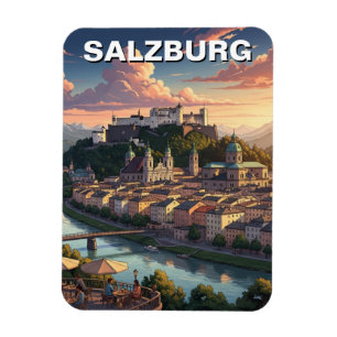 Salzburg Österrike Resa Magnet