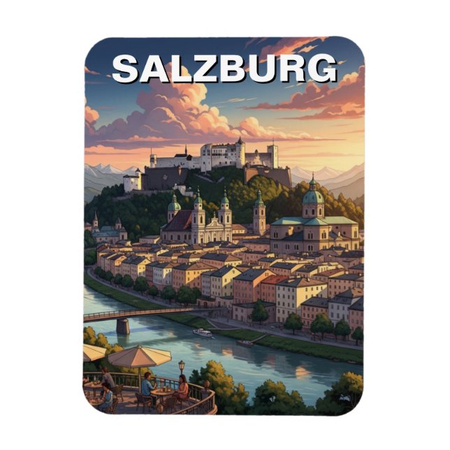Salzburg Österrike Resa Magnet (Vertikal)
