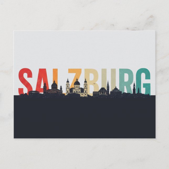 Salzburg Österrike Resa Vykort (Framsida)