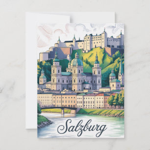 Salzburg Österrike Vykort