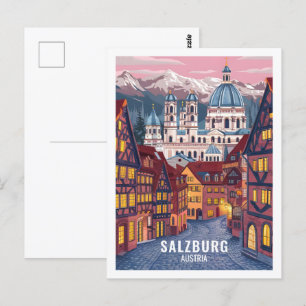 Salzburg Österrikes Berömd Travel Ställe Vykort