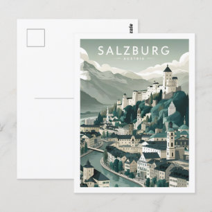 Salzburg Österrikes Berömd Travel Ställe Vykort