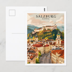 Salzburg Österrikes Berömd Travel Ställe Vykort
