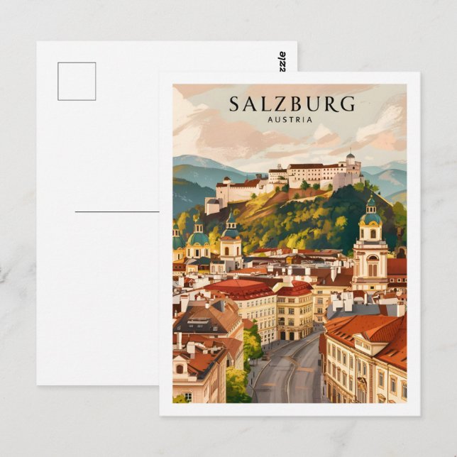Salzburg Österrikes Berömd Travel Ställe Vykort (Fram/baksida)