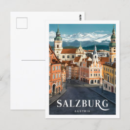 Salzburg Österrikes Berömd Travel Ställe Vykort