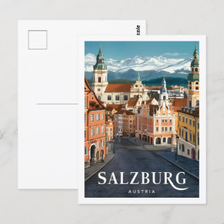 Salzburg Österrikes Berömd Travel Ställe Vykort