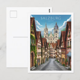 Salzburg Österrikes Berömd Travel Ställe Vykort