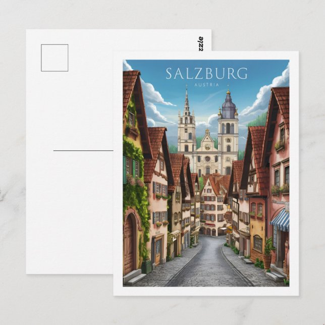 Salzburg Österrikes Berömd Travel Ställe Vykort (Fram/baksida)