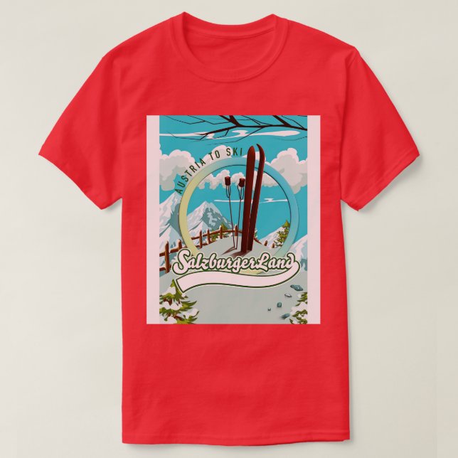 Salzburgerland austria to ski t shirt (Design framsida)