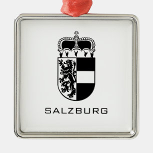 Salzburgs vapen enfärgad finkonst julgransprydnad metall
