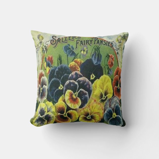 Salzer Fairy Pansies Dekorativ kudde (Framsida)