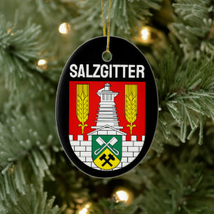 Salzgitters vapensköld, Tyskland Julgransprydnad Keramik