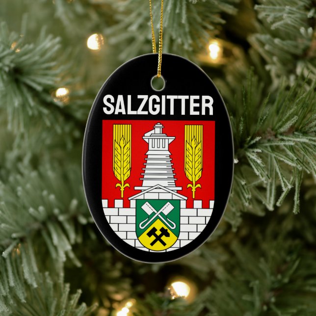 Salzgitters vapensköld, Tyskland Julgransprydnad Keramik (Träd)