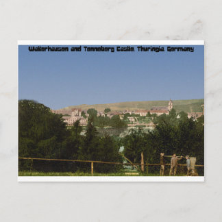 Salzungen med slottet från Seeberg, Thuringia Vykort