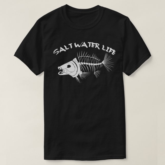 Salzwasser Meer Salz Angeln Fisch Wasser Geschenk T Shirt (Design framsida)