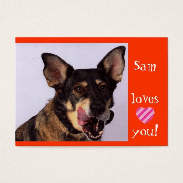 Sam-Änglar på ett Leash Visitkort (Framsidan)