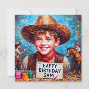 SAM ~ Birthday Card ~ Cowboy ~ Flyttkort
