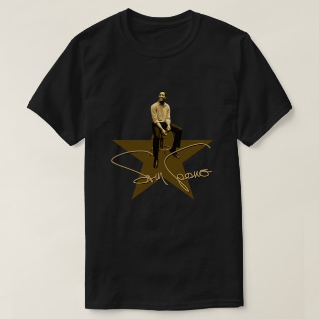 Sam Cooke med Party Namnteckning Retro Classic T T Shirt (Design framsida)