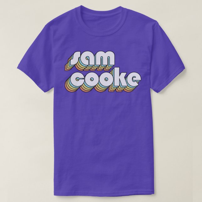 Sam Cooke Retro Regbow Typography Faded Stil T Shirt (Design framsida)
