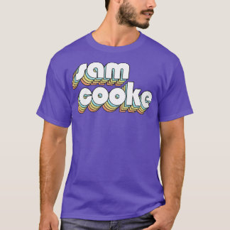 Sam Cooke Retro Regbow Typography Faded Stil T Shirt