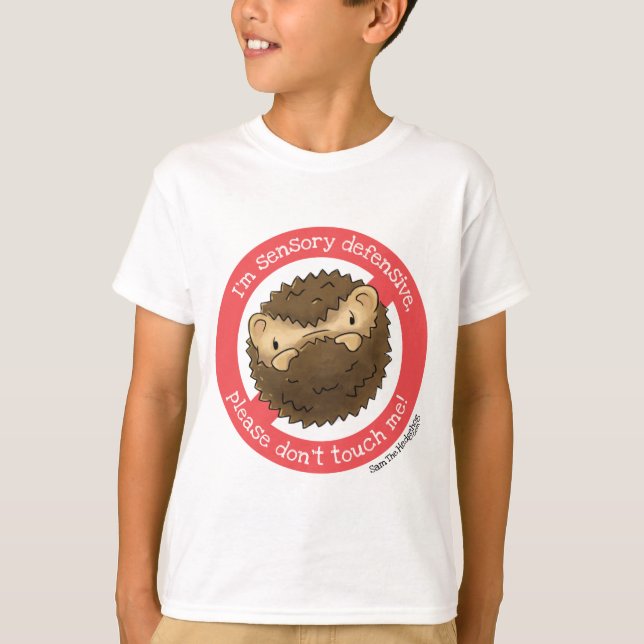 Sam Hedgehog T-shirt - JAG ÄR SENSORY DEFENSIVE (Framsida)
