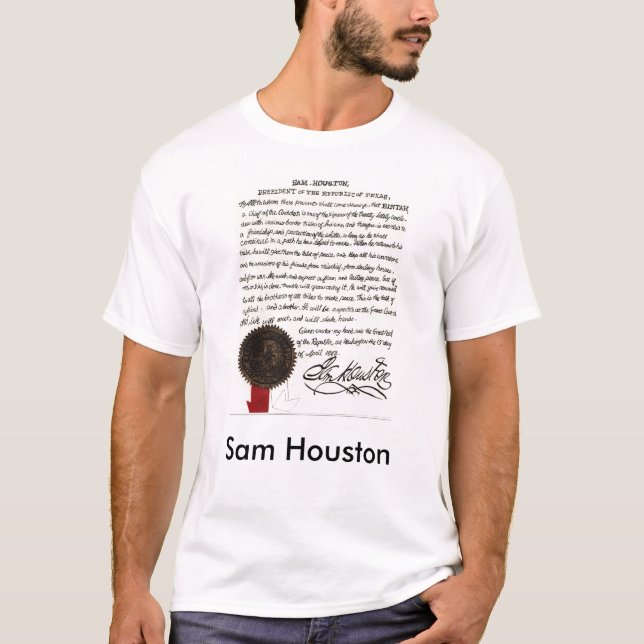 Sam Houston brev 1843 Tee Shirt (Framsida)