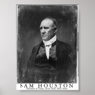 Sam Houston, president av Texas Poster
