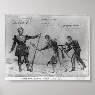 Sam Houston, Santa Anna och Cos, 1836 Poster