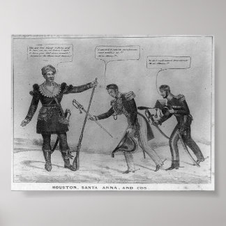 Sam Houston, Santa Anna och Cos, 1836 Poster