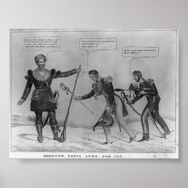 Sam Houston, Santa Anna och Cos, 1836 Poster (Framsidan)