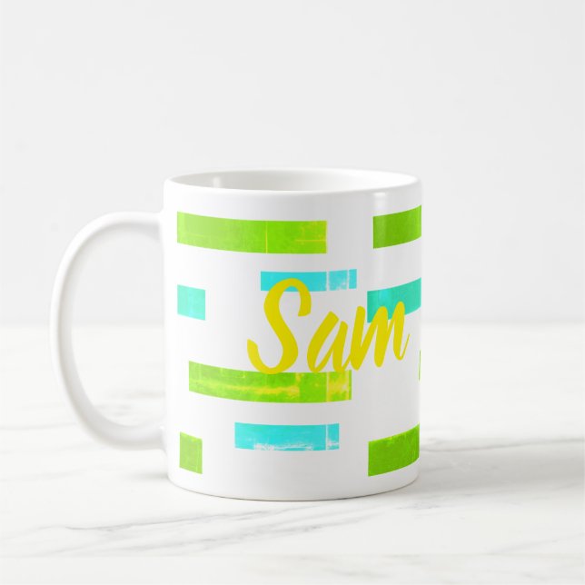 Sam lägg till ditt namn på Tropical Coffee Tea Mug Kaffemugg (Vänster)