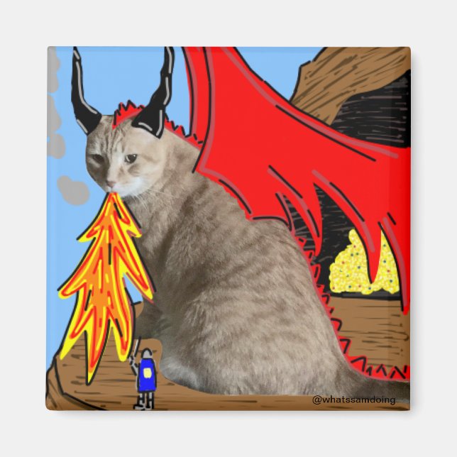 Sam Le Cat Dragon Magnet (Framsidan)