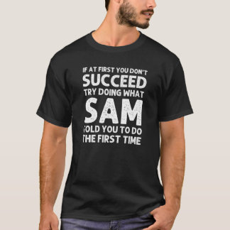 SAM Namn Personlig Birthday Funny jul Jok T Shirt