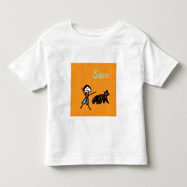 Sam och hans Hund - Anpassad Tee Shirt (Framsida)