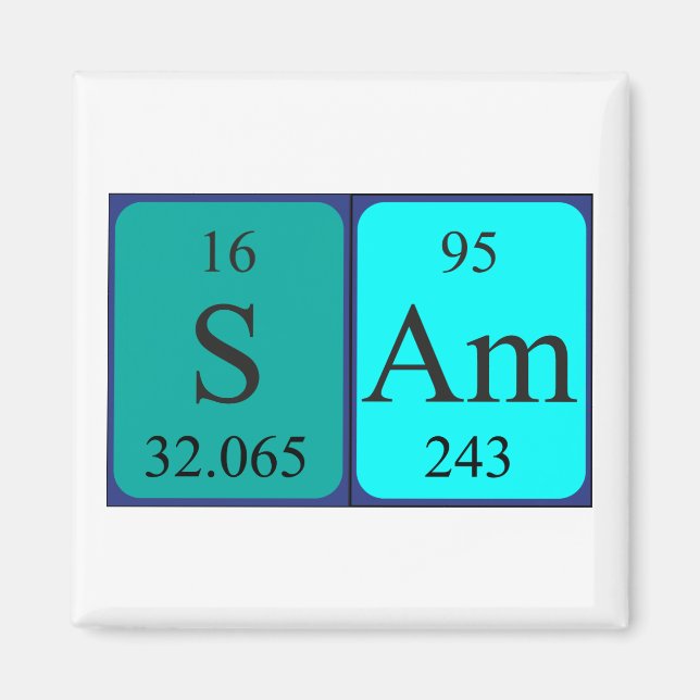 Sam Periodisk bord namn magnet (Framsidan)
