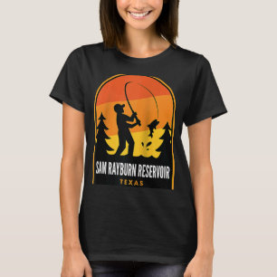 Sam Rayburn Reservoir Texas Fishing Raglan T Shirt