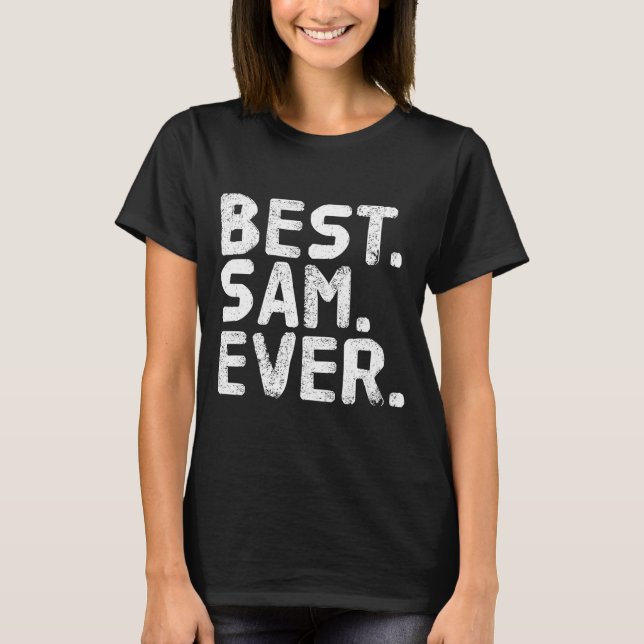 Sam roliga män faderns gåva idé prestation  t shirt (Framsida)