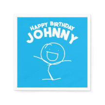 Sam Stickman Birthday Pappra Napkins