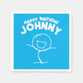 Sam Stickman Birthday Pappra Napkins Pappersservett