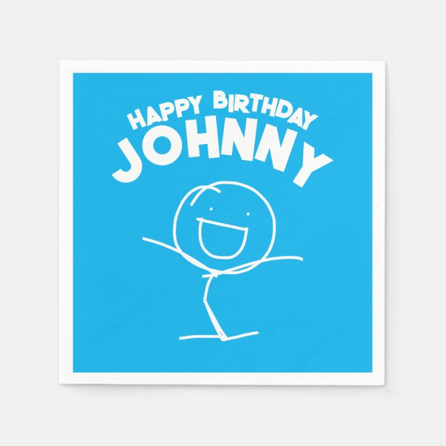 Sam Stickman Birthday Pappra Napkins Pappersservett (Framsidan)