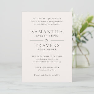 Samantha Grått Traditional Elegant bröllop Inbjudningar