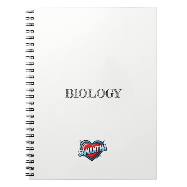 Samantha Heart Vit Anteckningsbok (Framsidan)