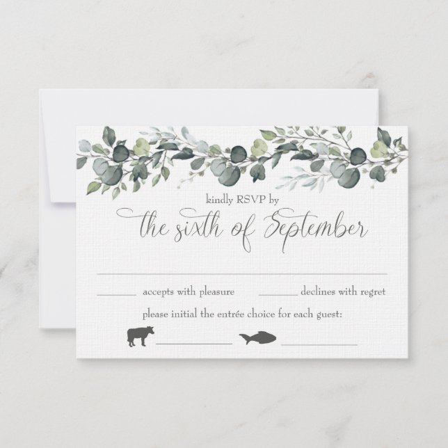 Samantha & Michael RSVP-kort med måltidsalternativ Inbjudningar (Framsida)